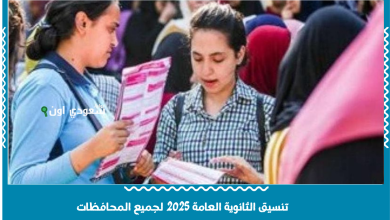 تنسيق الثانوية العامة 2025 لجميع المحافظات